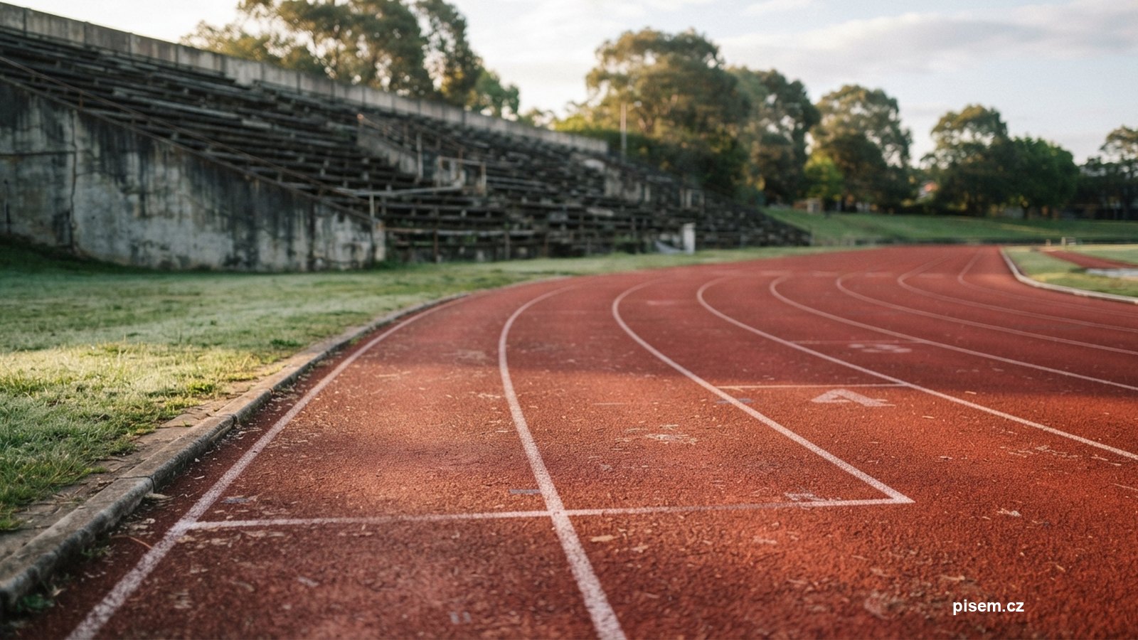 Prázdné dráhy atletického stadionu